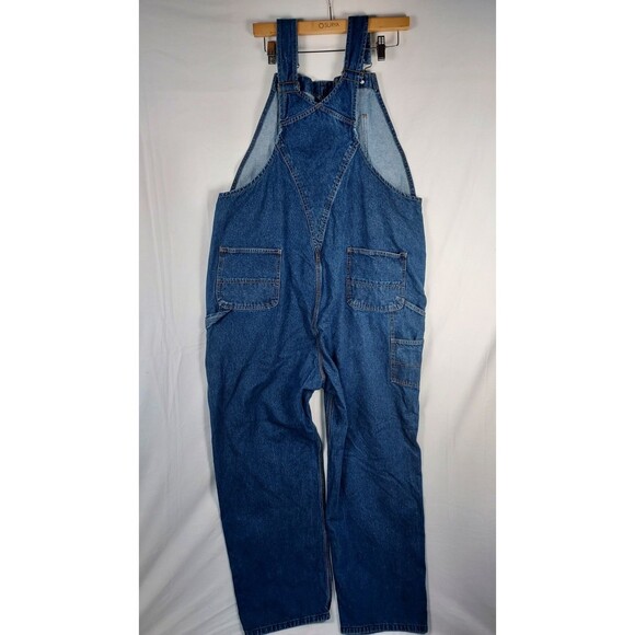 Lincoln Outfitters Denim Overalls Men’s 42x30 Blue Jean Bib Workwear 100% Cotton - Picture 3 of 14